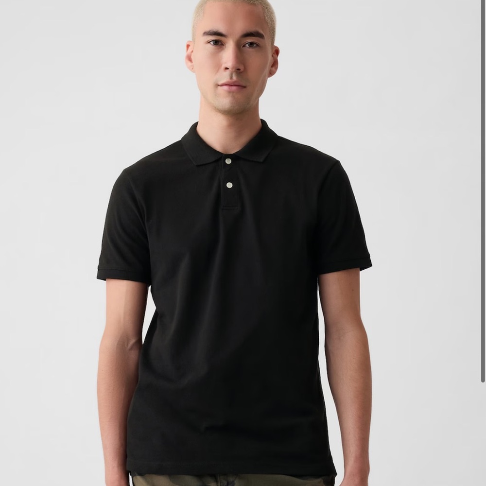 GAP Pique Black Polo Shirt
